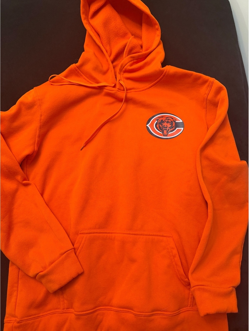Chicago Bears Orange Pullover Hoodie with Front and Back Logo